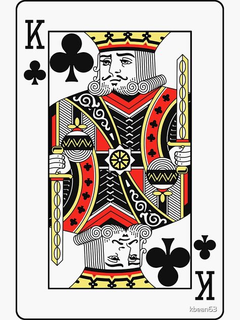 "King of Clubs" Sticker for Sale by kbean63 | Redbubble King Of Diamonds Card, Clubs Card, King Of Spades Card, Queen Playing Card Design, King Of Clubs, Playing Cards Queen Design, Playing Cards King Design, Court Cards, Poker Card