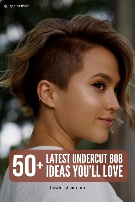 The undercut bob is a bold, edgy hairstyle, but did you know it can also be cute and pretty? Check out the many ways to wear this popular haircut. Undercut Bob Haircut, Edgy Short Haircuts, Undercut Hairstyles Women, Undercut Bob, Shaved Undercut, Pixie Bob Haircut, Undercut Women, Edgy Haircuts, Short Hair Undercut