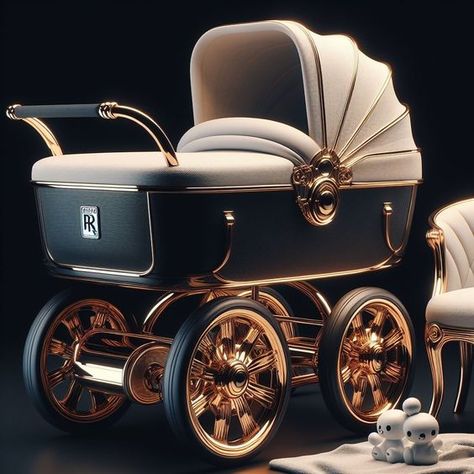 Luxe on Wheels: Introducing the Rolls Royce-Inspired Baby Stroller Baby Strollers Luxury, Luxury Baby Room, Luxury Stroller, Buick Cars, Baby Stroller Accessories, Trending Art, Luxury Baby, Stroller Accessories