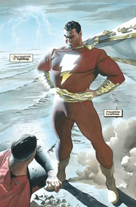 Shazam Comic, Shazam Dc Comics, Original Captain Marvel, Captain Marvel Shazam, Superhero Villains, Univers Dc, Alex Ross, Arte Dc Comics, Dc Comics Superheroes