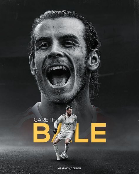 Bale Real, Rugby Design, Football Graphics, Football Artwork, Sports Design Ideas, Messi Neymar, Football Wallpapers, Ronaldo Messi, Photoshop Design Ideas