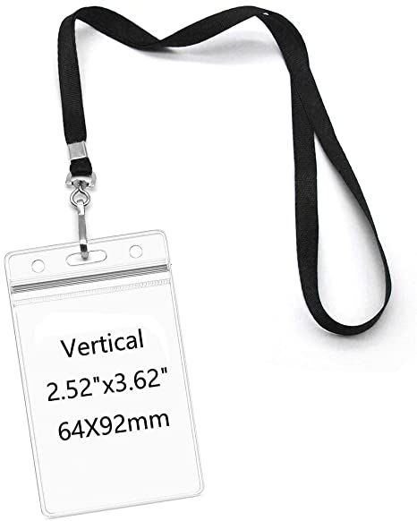 AmazonSmile : Lanyards with Id Holder Name Badges Waterproof Name tag Badge Holders with Neck Lanyard Swivel J-Hook Clip 50 Pack (Black, Vertical) : Office Products Name Tag Lanyards, Neck Lanyard, Journal Writing Prompts, Necklace Holder, Name Badges, Retractable Badge Reel, Id Badge Holders, Id Holder, Id Badge