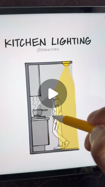 Bhupeshkumar - 07Sketches (Architecture & Design) on Instagram: "In the kitchen, avoid placing lights directly on the wall to prevent uneven lighting, and install lights under the cabinets for better illumination. 

#KitchenDesign #KitchenLighting #ArchitectureInterior #InteriorDesign #ModernKitchen #LightingDesign #HomeInteriors #InteriorStyling #KitchenInspiration #ArchitecturalDesign" Kitchen Light Box Makeover, Condo Lighting, Kerala Architecture, Better Instagram, Kerala House Design, Kerala Houses, Arch Daily, External Lighting, Kitchen Lighting