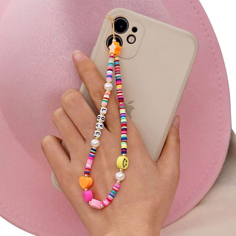 Phone charms personalized affordable New Mobile Phone, Pearl Rope, New Mobile Phones, Chain Lanyard, Letter Bracelet, Beaded Rope, Phone Strap, New Mobile, Accessories Diy