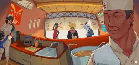 Ichiraku Ramen por Vinlynt Team Konohamaru, Ichiraku Ramen Shop, Ichiraku Ramen, Ramen Shop, Yes But, Rock Lee, Naruto Pictures, Oh Yes, Naruto Art