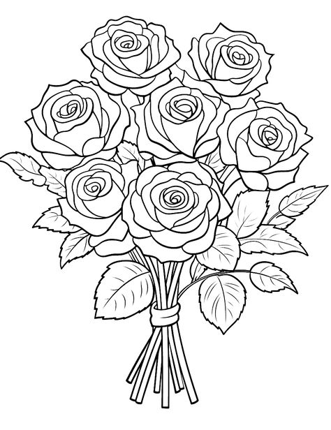 Cute Coloring Pages Free Printable, Teknik Quilling, Flower Colouring Pages, Fargelegging For Barn, Free Adult Coloring Printables, Printable Flower Coloring Pages, Rose Coloring Pages, Adult Colouring Printables, Coloring Pages Free Printable