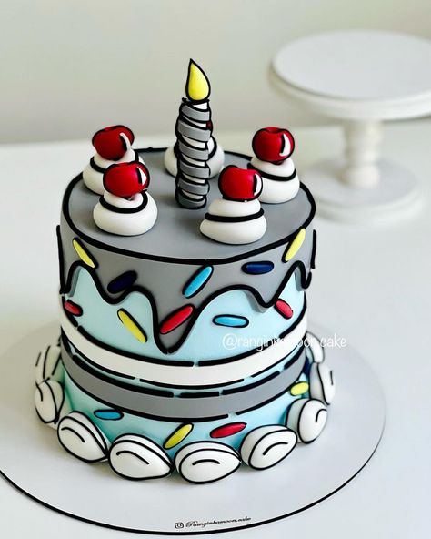 Melody Jacob: The best cartoon cake designs for birthdays Birthday Cake Designs For Boys 13, Cool Cake Ideas Birthdays, 41st Birthday Cakes For Men, Cartoon Cake For Men, 10th Birthday Boy Cake, Cartoon Cake For Boys, Cartoon Cake Designs Birthday, Cartoon Style Cake, Adult Cakes For Men