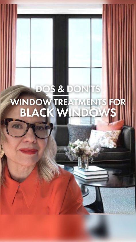 Maria Killam | ✅ Here are a few of my favourite window treatments for black window frames. 🪟 ❌ And I’m sharing which ones to avoid! Visit the blog for … | Instagram Black Trim Windows Interior Living Rooms, Black Window Frames Interior, Black Vs White Windows, Black Window Shades, Mold On Window Sills, Best Window Coverings, Black Window Trim, Black Windows Exterior, Black Window Trims