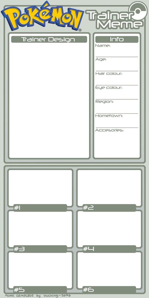 Pokemon Trainer Card, Character Sheet Writing, Oc Template, Drawing Meme, Character Sheet Template, Character Reference Sheet, Oc Pokemon, Character Template, Pokemon Oc