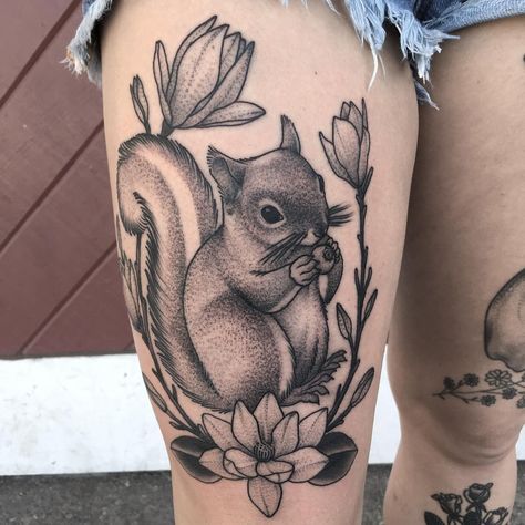 Emily Horstman on Instagram: squirrel tattoo Cute Squirrel Tattoo, Squirrel Drawing, Dainty Squirrel Tattoo, Squirrel And Acorn Tattoo, Squirrel Tattoo Realistic, Squirrel Tattoo With Flowers, Neo Traditional Squirrel Tattoo, White Rabbit Tattoo, Squirrel Tattoo