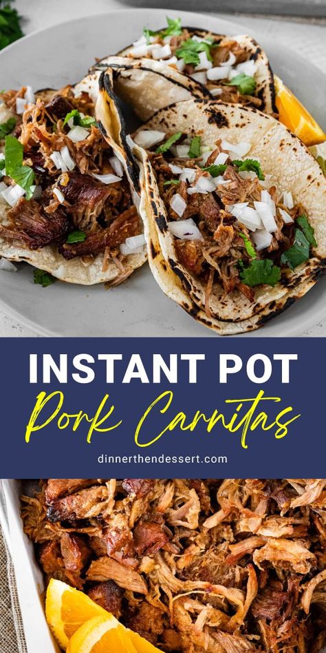 Instant Pot Pork Carnitas Instant Pot Carnitas Recipe, Instant Pot Pork Carnitas, Instant Pot Carnitas, Pork Carnitas Recipe, Pork Carnitas Slow Cooker, Pot Recipes Healthy, Carnitas Recipe, Weeknight Recipes, Tacos Burritos