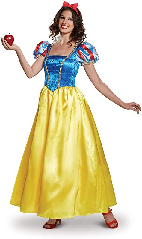 Amazon.com: Disguise womens Disney Princess Snow White Deluxe Adult Costume : Clothing, Shoes & Jewelry Snow White Characters, Amazon Halloween, Official Disney Princesses, Princess Snow White, Snow White Dresses, Snow White Costume, White Costume, Disney Princess Snow White, White Costumes