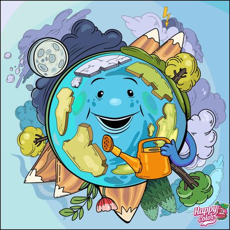 Earth Art Drawing, Save Earth Drawing, Pencemaran Udara, Earth Day Drawing, Drawings With Meaning, Art Competition Ideas, Earth Drawings, Environment Painting, Animal Crafts For Kids