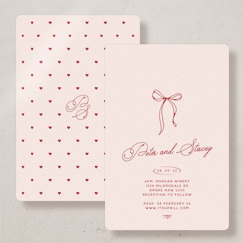 The Leal wedding invitation is a cute, playful way to express loyalty or faithfulness in the context of marriage. Envelopes ARE NOT included, please ensure you order them separately. Our invitation envelopes are the perfect size to fit these invitations. NEED COLOUR INSPO? Take a squiz at our COLOUR CONCEPTS. If you're after a particular colour, please reach out - we have options we can source! FINER DETAILS Specs are listed below, please review them before placing your order. Have q's first? Pl Cute Invitation, Cute Card, Bridal Shower Invites, Doily Wedding Invitations, Doily Wedding, Digital Ink, Gift Wrapping Inspiration, Pink Wedding Invitations, Invitation Envelopes