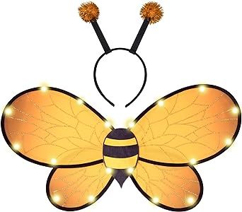 Bee Wings Costume, Baby Bee Costume, Bee Antenna, Bumble Bee Wings, Antenna Headband, Bumble Bee Costume, Yellow Color Combinations, Bee Wings, Bee Costume