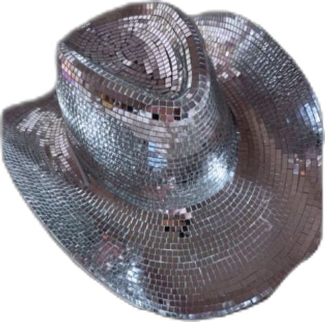 Sparkly Cowboy Hat, Black Western Outfit, Disco Ball Cowboy Hat, Disco Cowboy Hat, Sombrero Cowboy, Disco Cowboy, Mirrored Tile, Bachelorette Hats, Cowboy Theme Party