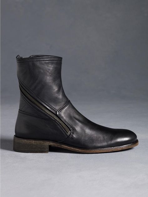 Rocker Twisted Zip Boot - John Varvatos John Varvatos Style, John Varvatos Boots, Chelsea Boots Men Outfit, Boots Men Outfit, How To Tie Shoes, Men's Sweaters, Chelsea Boots Men, Men's Jackets, John Varvatos