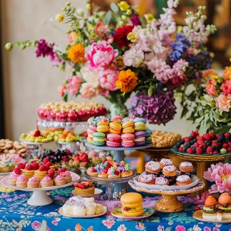 Boho Wedding Dessert Table, Wedding Dessert Display, Dessert Display Wedding, Wedding Cake Alternatives, Colorful Desserts, Dessert Party, April Wedding, Wedding Dessert Table, Wedding Dessert