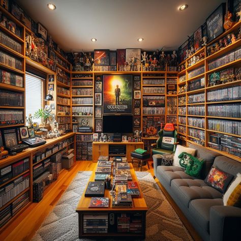 15 Game Room Ideas for the Ultimate Entertainment Space — Lord Decor Board Game Library Room, Gaming Library Room, Boardgame Rooms, Game Room Office Combo, Gamer Living Room Ideas, Board Game Room Design, Luxury Powder Room Ideas, Board Game Room Ideas, Gamer Lounge