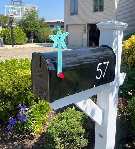 Coastal Mailbox Flags | Sea Life & more Screen Door Grill, Coastal Mailbox, Farmhouse Mailbox, Beach Mailbox, Farmhouse Mailboxes, Mailbox Flags, House Mailbox, Cool Mailboxes, Mailbox Flag