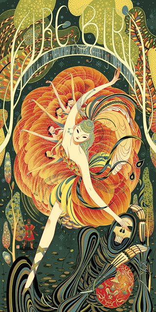 The Geeky Nerfherder: #CoolArt: 'Igor Stravinsky's Firebird' prints by Victo Ngai through Black Dragon Press Victor Ngai, Victo Ngai, Ballet Posters, Pop Culture Art, Wow Art, Black Dragon, White Duck, Firebird, Pics Art