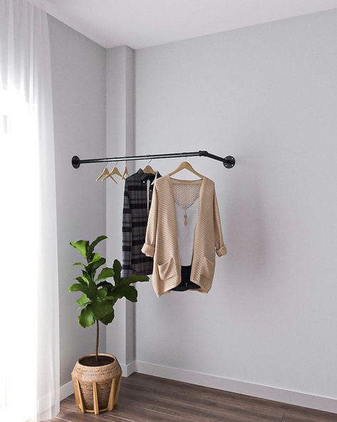 Wall & Ceiling Mounted Rack – Page 5 – Industrial Maestro Industrial Clothes Rail, Wall Mounted Clothing Rack, Curtain Rails, Optimize Space, Hanger Wall, Industrial Pipe, Clothes Rail, Changing Room, Steampunk Design