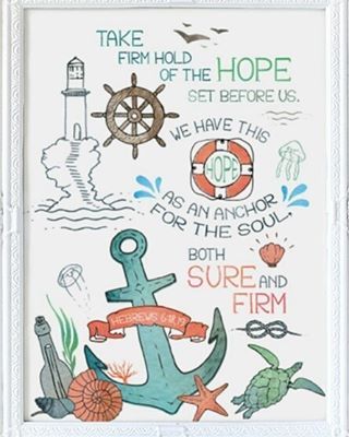 Weather any storm with a strong anchor ⚓ Simple Gifts For Friends, Anchor Drawings, Hope Sticker, Hebrews 6, Hope Anchor, Christian Activities, Encouraging Thoughts, Bible Stuff, Family Worship