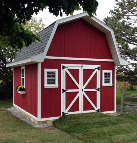 Red Shed Ideas, Barn Roof Styles, Small Barn Plans, Gambrel Shed, Storage Building Plans, Barn Style Shed, Shed With Loft, Prefab Sheds, Gambrel Barn