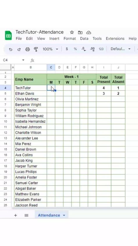 Attendance Sheet In Excel, Attendance Tracker, Attendance Sheet, Computer Hacks, Google Spreadsheet, Michael Johnson, Check Box, Excel Tutorials, Record Keeping