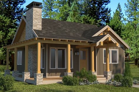 Cottage House Designs, Plan Chalet, Small Cabin Plans, Cottage Floor Plans, Cottage Style House Plans, A Small House, Small House Floor Plans, Cabin House Plans, Tiny House Floor Plans