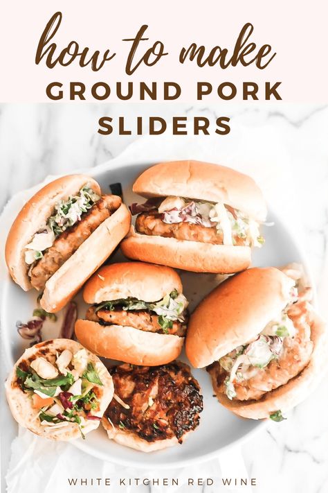 Ground Pork Sliders Recipes, Ground Pork Sliders, Simple Teriyaki Sauce, Pork Sliders Recipes, Cabbage And Kale, Kale And Cabbage, Sliders Recipes, Party Potatoes, Kale Slaw