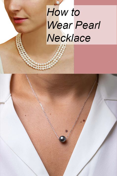 Pearl Necklace Outfit Classic, Outfits With Pearl Necklace Casual, Outfit With Pearl Necklace, Diamond Necklace Long, How To Style Pearls, Outfit With Pearls, Pearl Necklace Outfit, How To Wear Pearls, Pearl Outfit