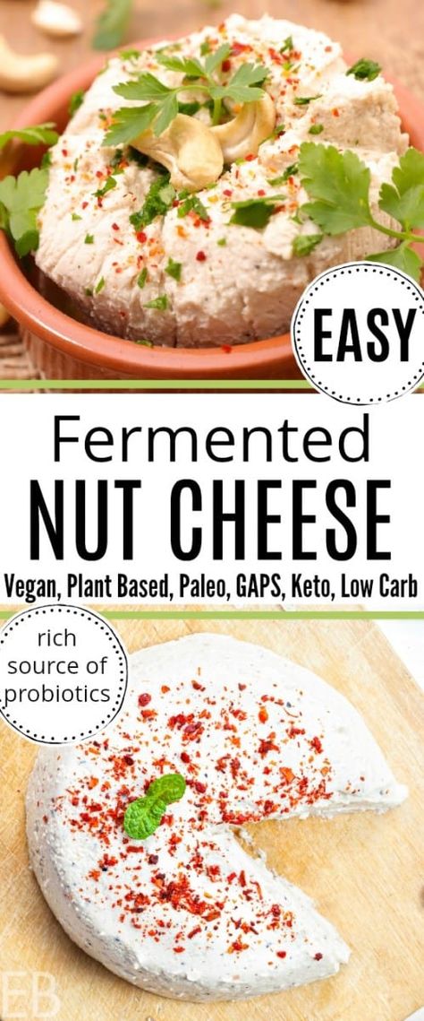 Dairy-free Fermented Nut Cheese is SUPER fun to make and exciting to build a meal with! This recipe can be used for soft cheeses (easiest and fastest) or sliceable, firm cheeses (pretty magical). || Eat Beautiful | nut cheese | vegan nut cheese | plant based nut cheese | probiotic nut cheese | fermented nut cheese | dairy-free cheese | whole30 cheese | #fermented #nutcheese Fermented Nut Cheese, Build A Meal, Primal Living, Eat Beautiful, Cheese Vegan, Nut Cheese, Vegan Plant Based, Fermented Vegetables, Dairy Alternatives