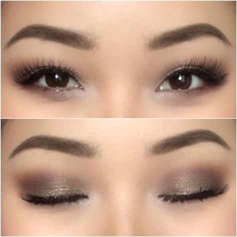 Make up for Asian eyes. Soft simple with a little glitter. Follow me on my person IG account: shirleyvang101 Teknik Makeup, Makeup Stencils, Wedding Hairstyles And Makeup, Wedding Makeup For Brown Eyes, Best Wedding Makeup, Prom Eye Makeup, Eye Makeup Pictures, Hooded Eye Makeup, Braut Make-up