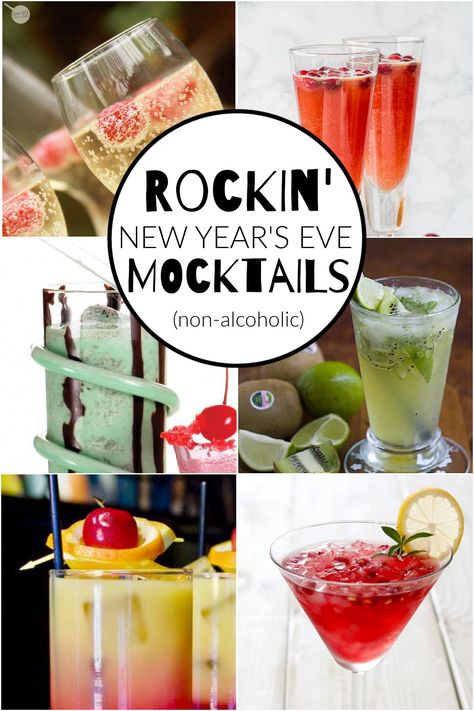 Looking for the perfect non-alcoholic drink to ring in the year? Try out one of these New Year's Eve mocktails. Delicious for adults but kid-friendly too. New Year’s Eve Mocktail Recipe, New Years Eve Mocktail Kids, New Years Eve Mocktail Recipe, New Year Mocktails For Kids, Frozen Mocktails Non Alcoholic, Mocktails Non Alcoholic New Years, Mocktails For New Years, Kid Mocktails Non Alcoholic, New Years Eve Mocktails Non Alcoholic