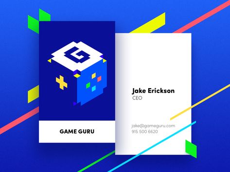 Game guru business card branding tubik Game Design Business Card, Card Reference, Ux Design Mobile, Visit Card, Buisness Cards, Brand Illustration, Design Identity, Business Card Design Creative, Corporate Style