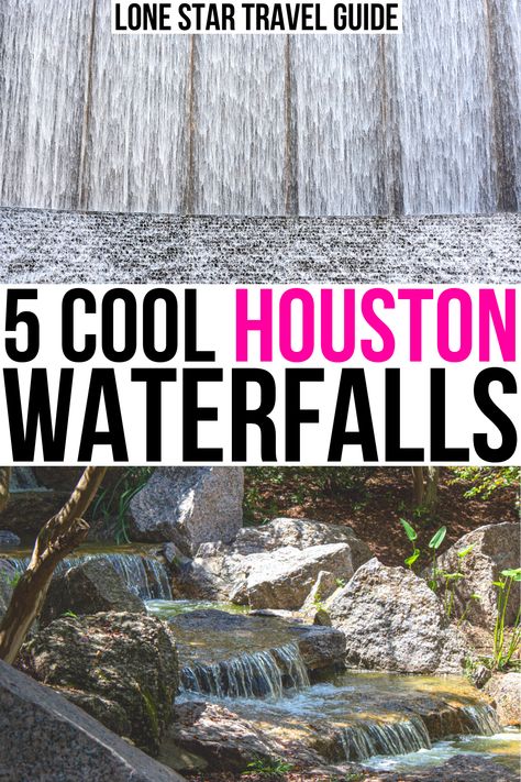 Houston may have to rely on human engineering instead of nature to make many of their waterfalls... but that doesn't mean they're not pretty! houston waterfalls | waterfalls in houston texas | waterfalls near houston texas | waterfalls houtson tx | houston texas waterfalls | houston tx waterfalls | houston waterwall | houston water wall photography Solsbury Hill, Houston Vacation, Hiking In Texas, Waterfall Park, Dallas Travel, Austin Travel, Visit Houston, Texas Vacation, City Inspiration