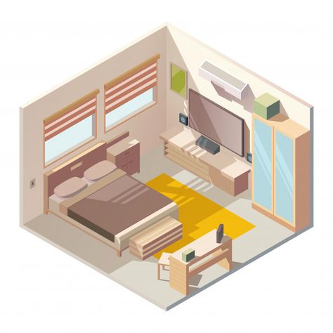 Isometric Sketch, Drawing Rooms, 달력 디자인, Bedroom Drawing, Isometric Drawing, Sims Ideas, Isometric Art, Dekorasi Kamar Tidur, Isometric Design