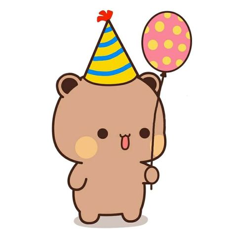 Funny Happy Birthday Song, Funny Stickman, Cute Happy Birthday, Chibi Cat, Birthday Card Drawing, Bear Drawing, Cute Bear Drawings, Bear Birthday, Cute Birthday