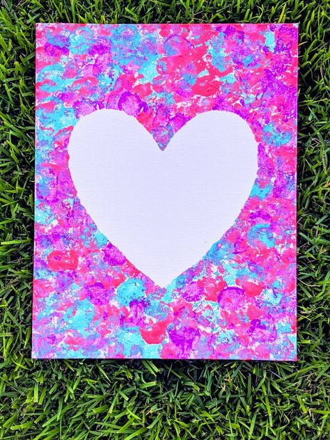 Beautiful Cotton Ball Heart Painting for Kids Easy Painting For Kids, Cotton Ball Crafts, Valentine Wallpapers, Valentines Day Painting, Painting Crafts For Kids, Romantic Decorations, Heart Art Projects, Kids Canvas Painting, Cotton Painting