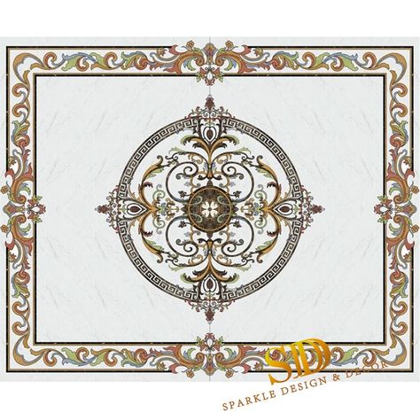 Waterjet Marble Design, Marble Inlay Designs, Marble Inlay Floor, Interior Marble, Dome Roof, Marble Floor Pattern, Marble Waterjet, Marble Mosaic Floor, Marble Medallion