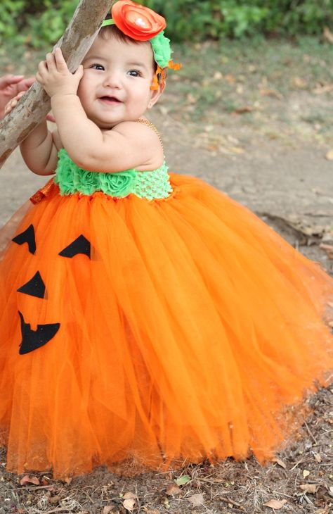 Pumpkin Geek Outfit, Baby Pumpkin Costume, Pumpkin Tutu, Pumpkin Halloween Costume, Baby Kostüm, Girls Halloween Outfits, Pumpkin Dress