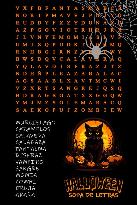 Nuevo juego para Halloween para adultos y niños. Encuentra las 12 palabras escondidas entre todas las letras que aparecen abajo. Encontraras más juegos de Halloween en nuestro Blog, ¡Descubrelo!😬 Juegos Halloween, Halloween Word Search, Halloween Facts, Game For Adults, Brain Training Games, Halloween Words, Puzzle Games, Brain Games, Halloween Games