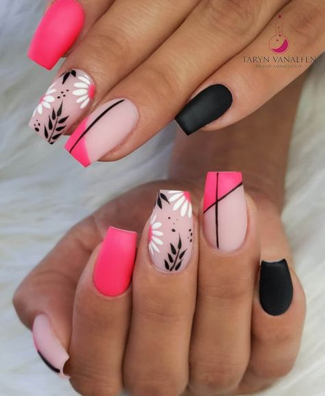 Watermelon Nail Art, Occasion Nails, Pink Tip Nails, Pink White Nails, Pink Summer Nails, Summer Nail Colors, Neon Nail Designs, Summer Nail Ideas, Summer Gel Nails