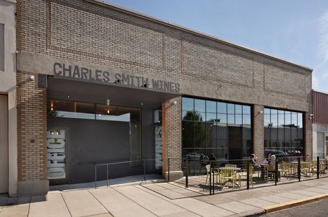 kundig Industrial Facade, Charles Smith, Walla Walla Washington, Olson Kundig, Auto Garage, Retail Facade, Retail Architecture, Industrial Office Design, Wine Tasting Room