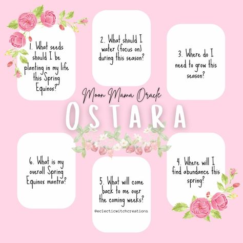 Spring Solstice Tarot Spread, Ostara Oracle Spread, Ostara Spread Tarot, Easter Tarot Spread, Ostara Journal Prompts, Spring Equinox Tarot Spread, Spring Tarot Spread, Ostara Tarot Spread, Ostara Activities