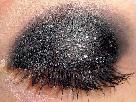 A romantic soul with an edgy exterior. Black Magic Eyeshadow is a sensual and passionate shade of matte black mottled with a diaphanous smoky kaleidoscope. Sparkle Eyeshadow, Black Eye Makeup, Eyeshadow Glitter, Silver Eyeshadow, Makeup Hacks Tutorials, Glitter Eyeshadow Palette, Black Eyeshadow, Mineral Eyeshadow, Photoshoot Makeup