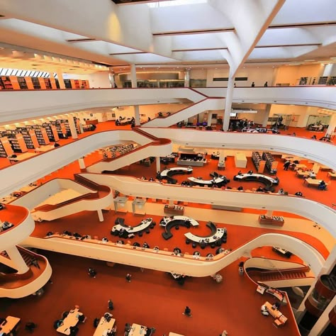 Toronto library 1970s Library, Toronto Reference Library, Public Library Architecture, Toronto Library, New York Public Library Architecture, Tranquility Base, Toronto Public Library, Vancouver Public Library, 70s Interior