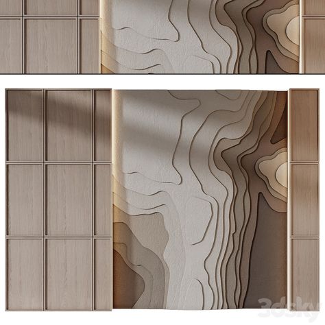 wall panels | set 319 - Other decorative objects - 3D model Wall Paneling Modern Luxury, Mdf Panel Design, 3d Mdf 3d Wall Panels, Mdf Wall Design, Stone Wall Cladding Texture, Tv Wall Interior Design, Feature Wall Panelling, Living Room Wall Panel, Bedroom Wall Panelling