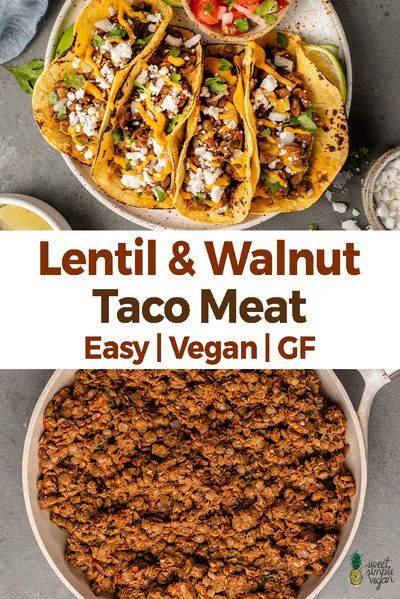 Vegan Taco Meat Recipe, Walnut Taco Meat, Quick Vegetarian Recipes, Vegan Tacos Meat, Walnut Recipes, Vegan Tacos, Taco Meat, Vegan Dinner Recipes, Bean Recipes